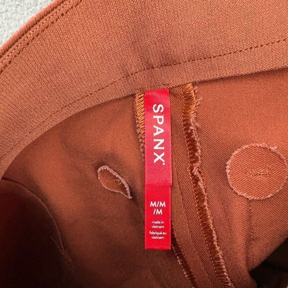 Spanx Womens On The Go Ankle Slim Straight Pants Bronze Glow Size Medium - Picture 12 of 15
